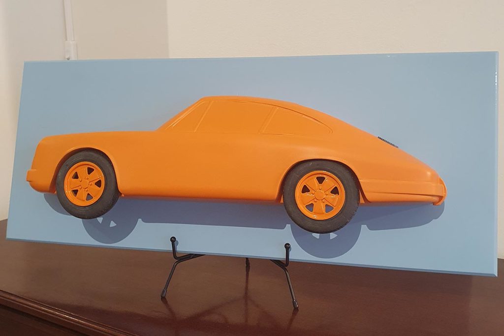Sculpture demie Porsche 1 Philippe Guegan Art Moteur